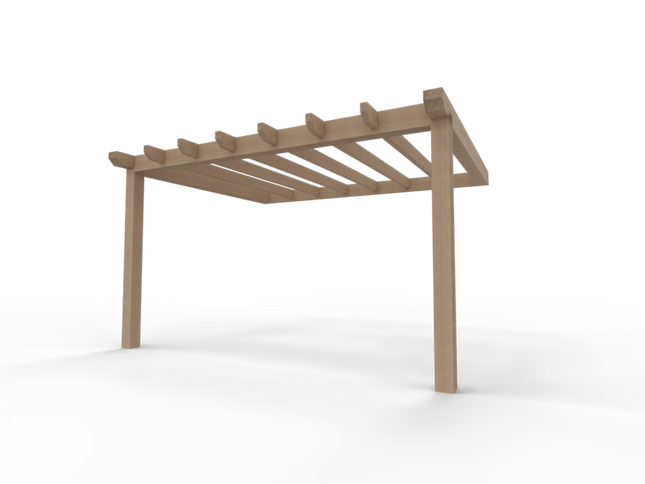 Aanbouw Veranda Douglas 3000mm diep - 140mm balken – geschaafd