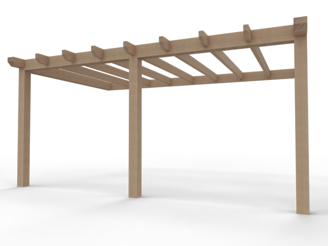 Aanbouw Veranda Douglas 3500mm diep - 140mm balken – geschaafd