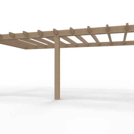 Aanbouw Veranda Douglas 4000mm diep - 150mm balken – fijn bezaagd