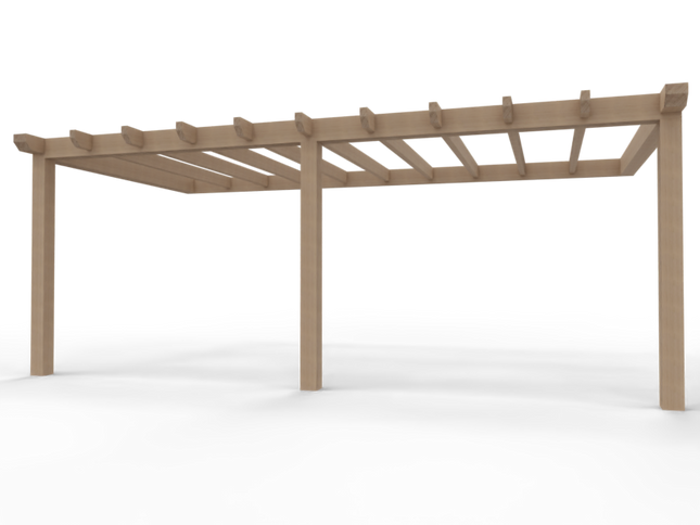Aanbouw Veranda Douglas 4000mm diep - 150mm balken – fijn bezaagd