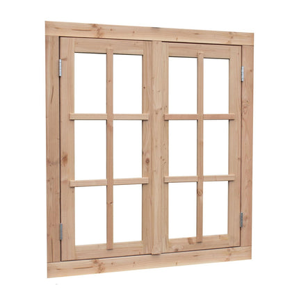 Douglas dubbel uitzetraam met dubbel glas 112x120,5cm