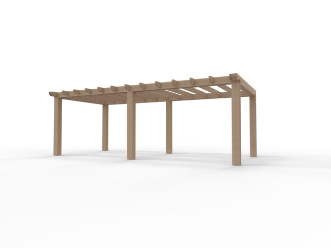 Overkapping Platdak Douglas 4000mm diep - 200mm balken – fijn bezaagd